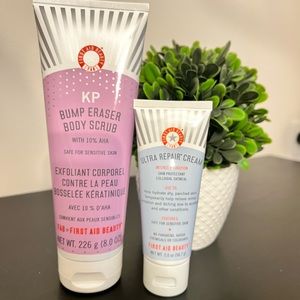 NEW FAB First Aid Beauty Bump Eraser Body Scrub and Ultra Repair Cream